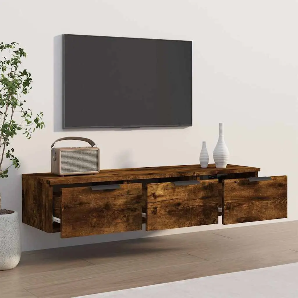 Floating Shelf Wall Cabinet Brown Engineered Wood 102x30x20cm