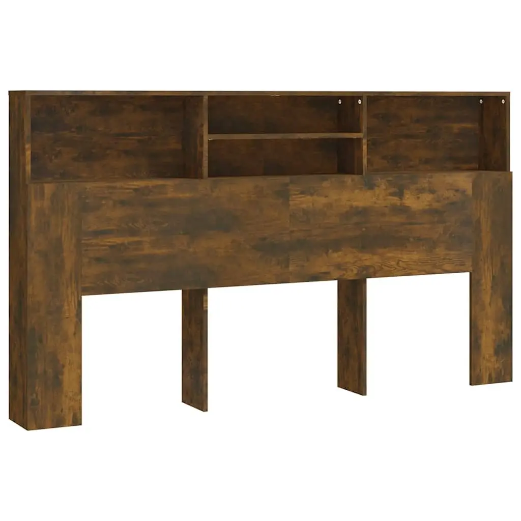 Headboard Cabinet Brown Wall-Mounted Storage Bookcase Bedroom Furniture 180cm