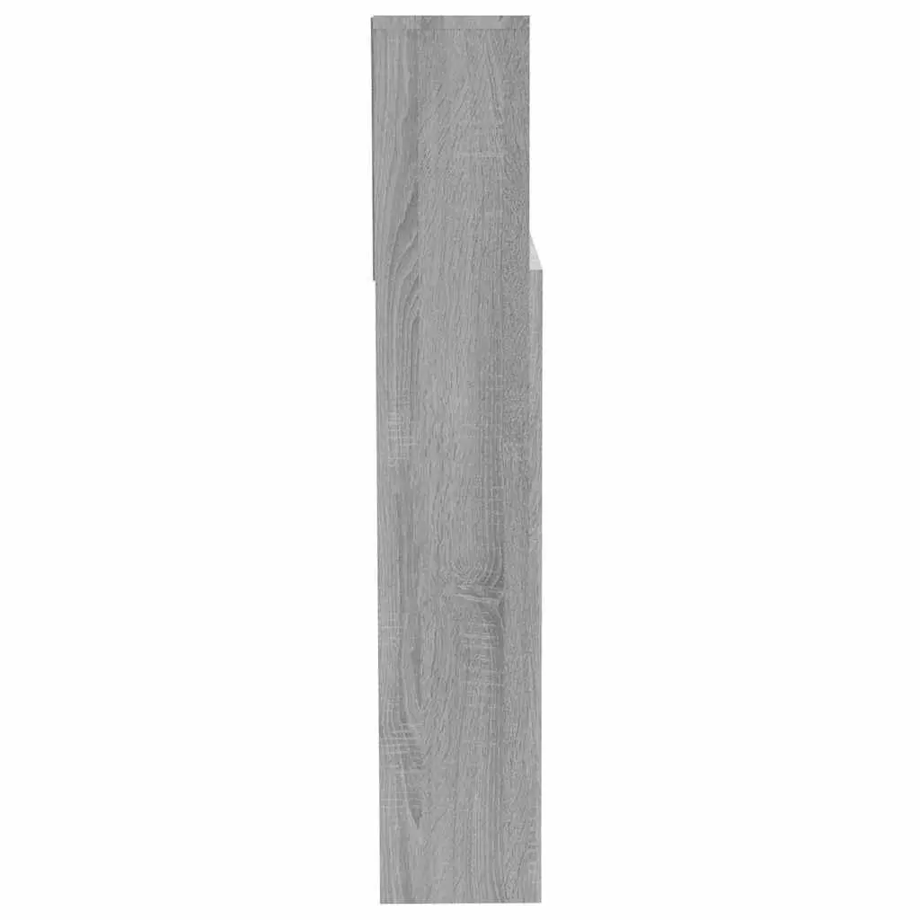 Headboard Cabinet Grey 200cm Bedroom Storage Wall-Mounted Organiser Sonoma