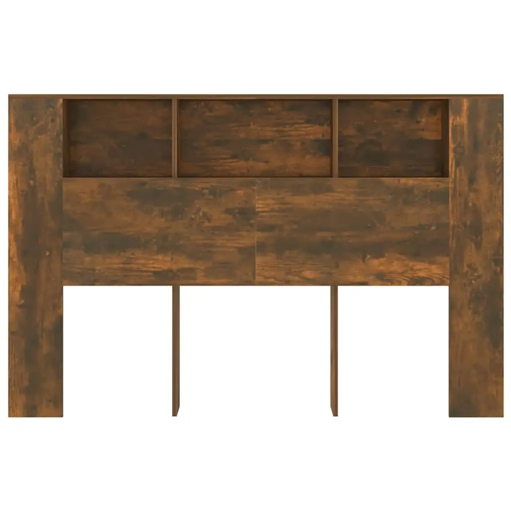 Headboard Cabinet Brown Smoked Oak 160cm Bedroom Storage Furniture