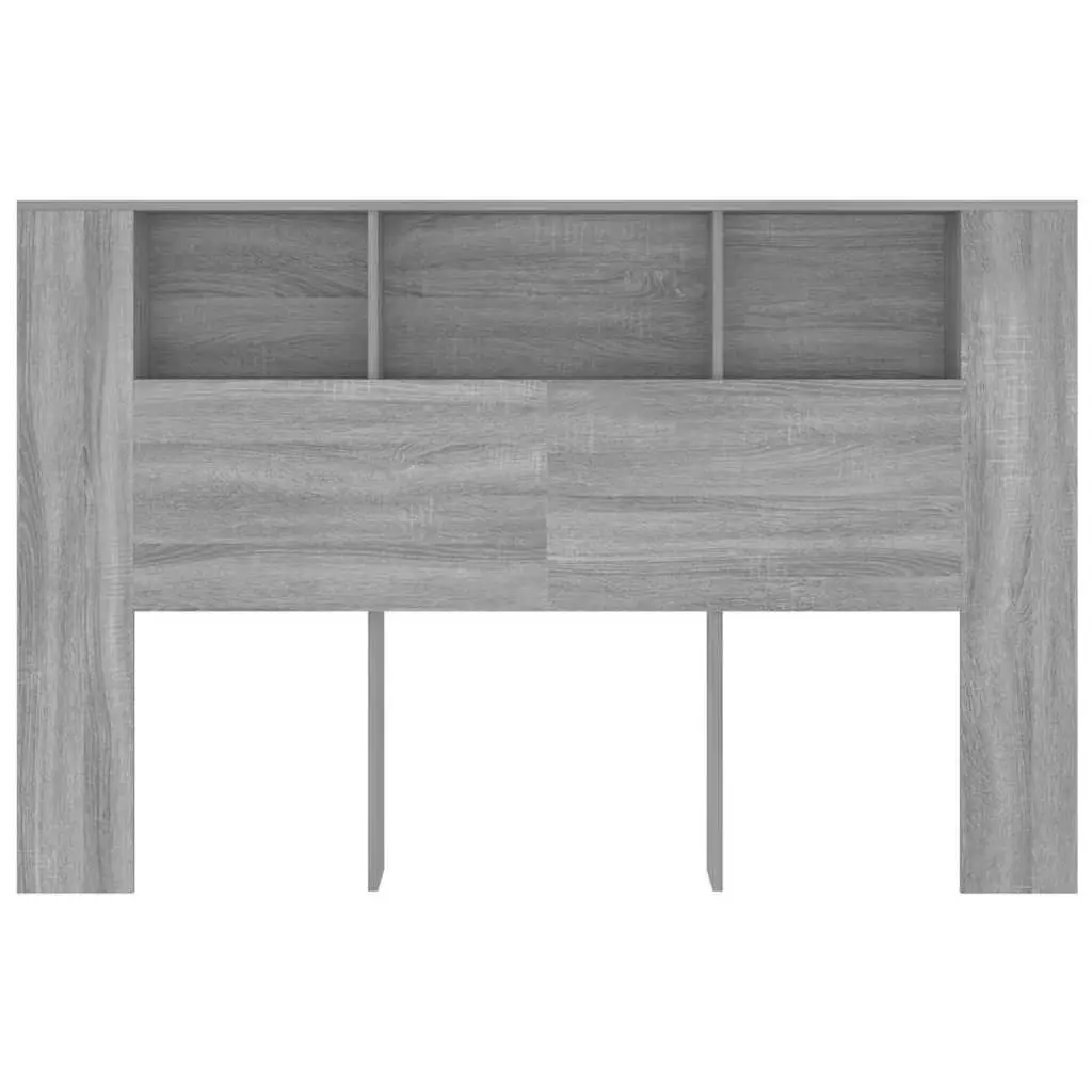 Grey Headboard Cabinet with Storage