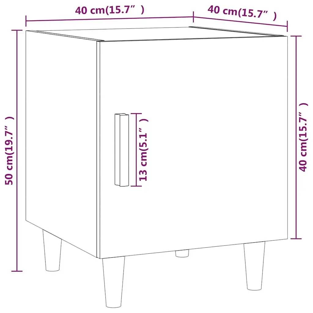 Bedside Cabinet Grey Engineered Wood Nightstand Storage Locker with Door