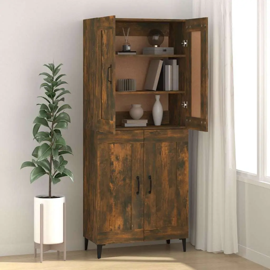 Sideboard Storage Cabinet Brown Engineered Wood 69.5 x 34 x 90 cm