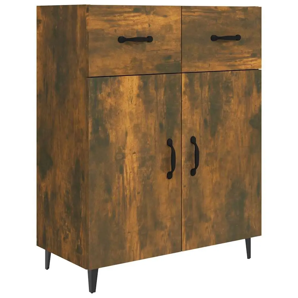 Sideboard with 2 Doors 2 Drawers Engineered Wood Brown 69.5 x 34 x 90 cm