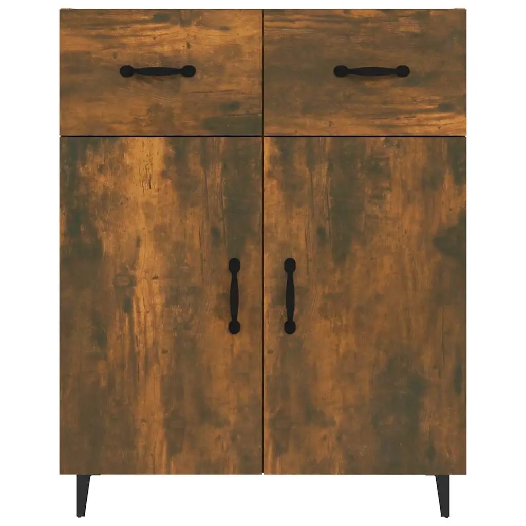 Sideboard with 2 Doors 2 Drawers Engineered Wood Brown 69.5 x 34 x 90 cm