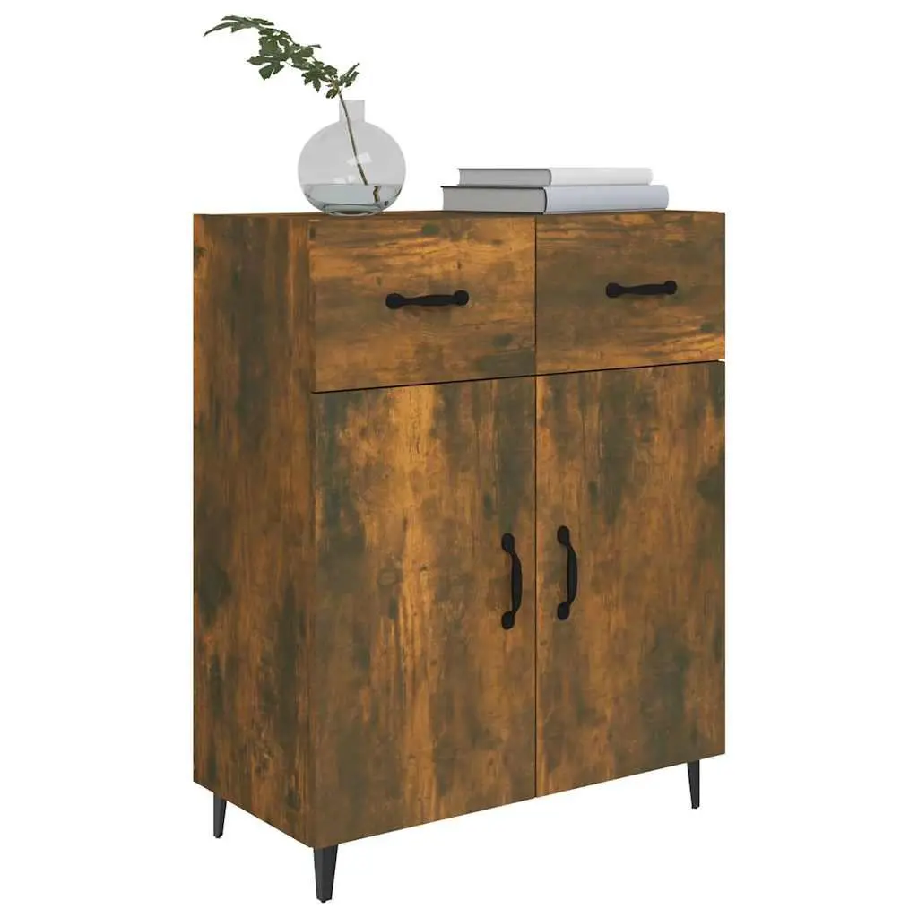 Sideboard with 2 Doors 2 Drawers Engineered Wood Brown 69.5 x 34 x 90 cm