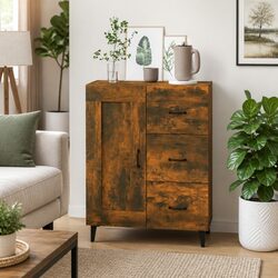 Sideboard Brown Engineered Wood Storage Cabinet 69.5x34x90cm Living Room Buffet