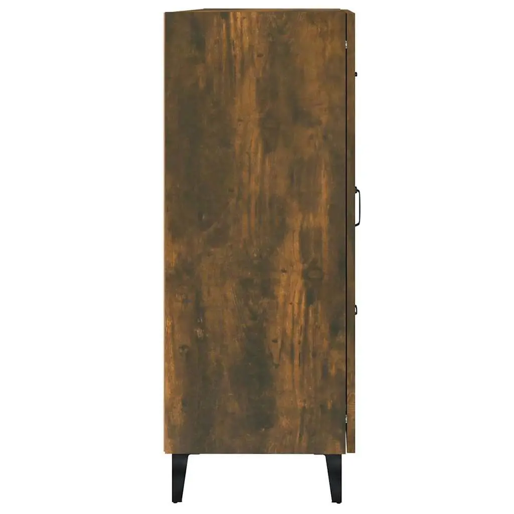 Engineered Wood Sideboard Storage Cabinet with Multiple Compartments Brown 69.5x34x90cm for Living Room
