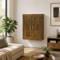 Your New Wall-Mounted Storage Solution in Brown 69.5x32.5x90cm