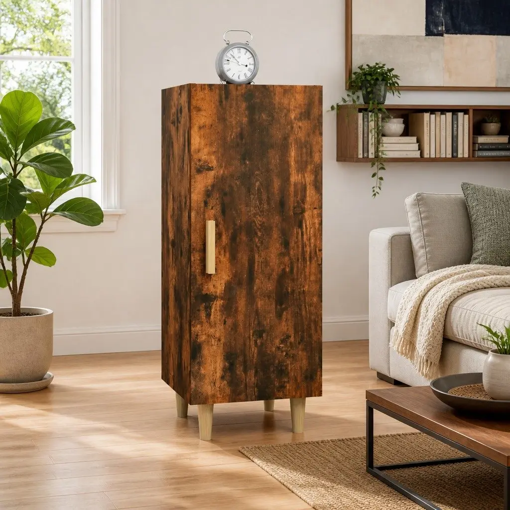 Sideboard Cabinet Brown Engineered Wood 34.5W x 34H x 90D cm