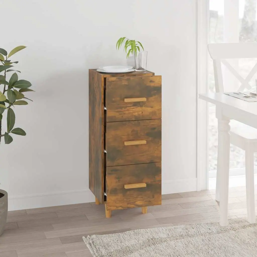 Sideboard Brown Storage Cabinet Engineered Wood 34.5x34x90cm