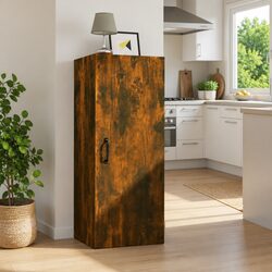 Hanging Wall Cabinet Brown Engineered Wood 34.5x34x90 cm Storage Organizer