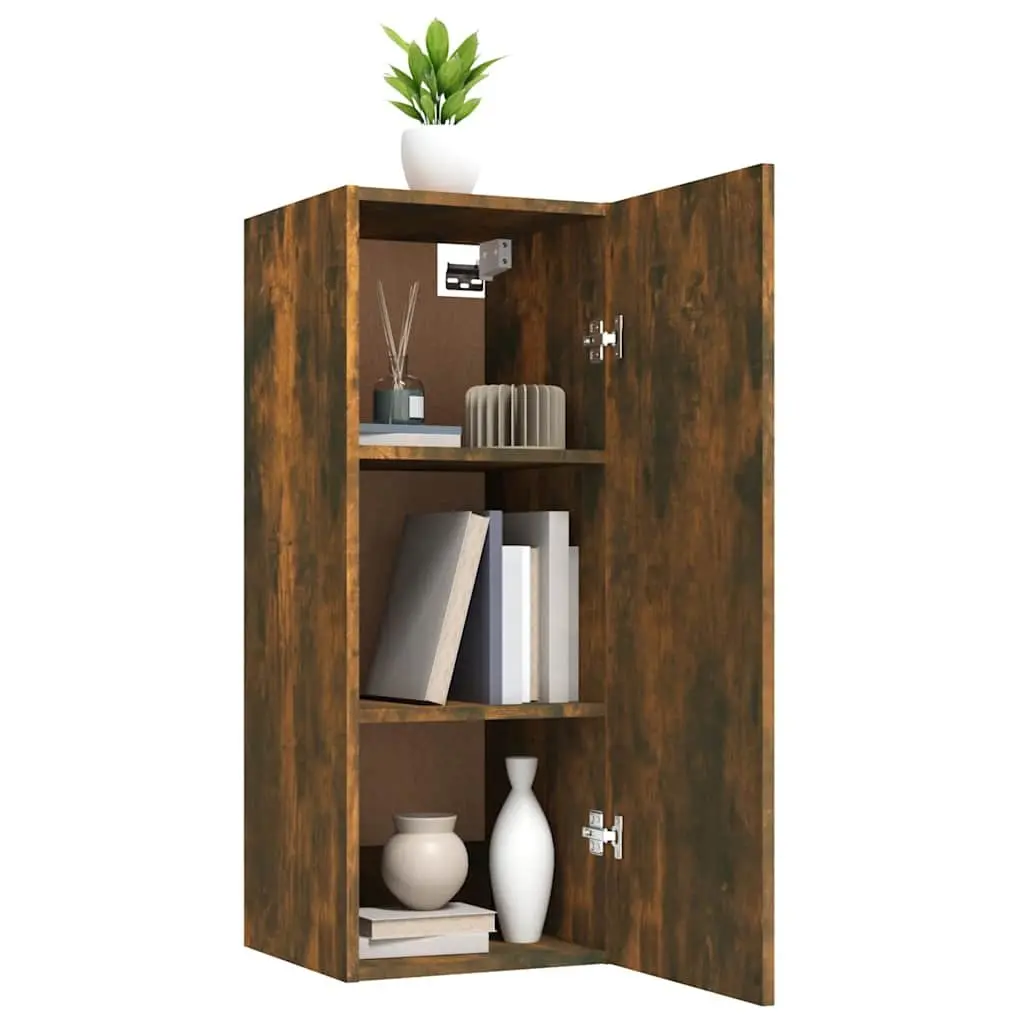 Hanging Wall Cabinet Brown Engineered Wood 34.5x34x90 cm Storage Organizer