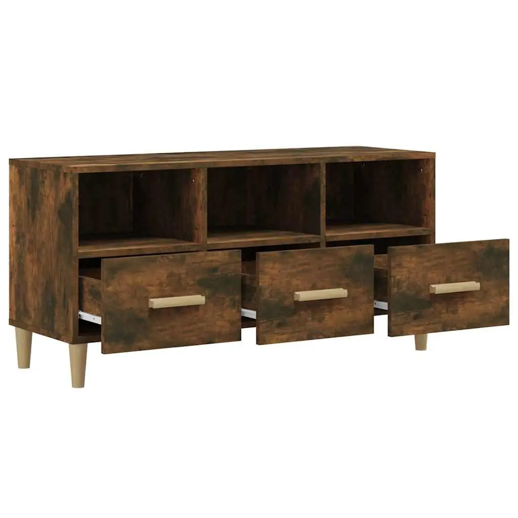 TV Cabinet Brown Engineered Wood Storage Unit 102x36x50 cm