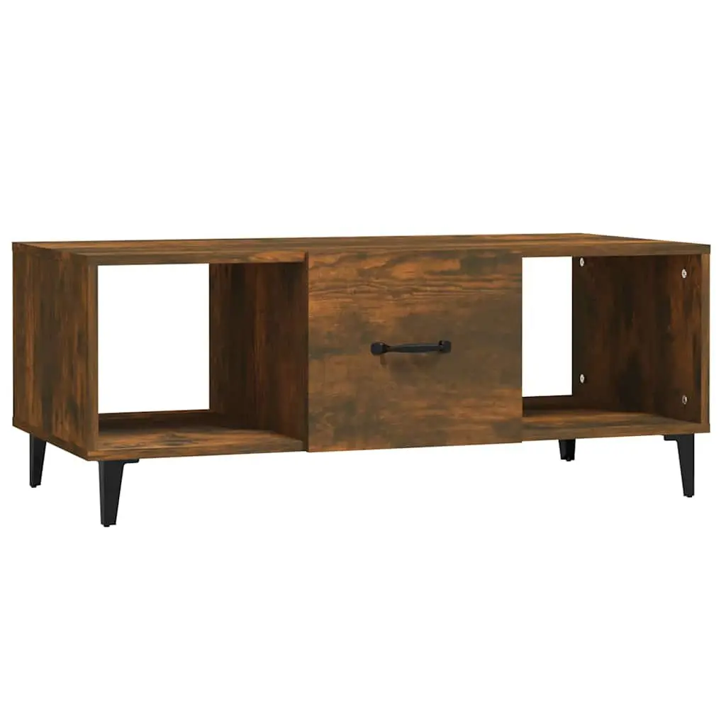 Coffee Table with Storage Compartments Brown Engineered Wood 102L x 50W x 40H cm