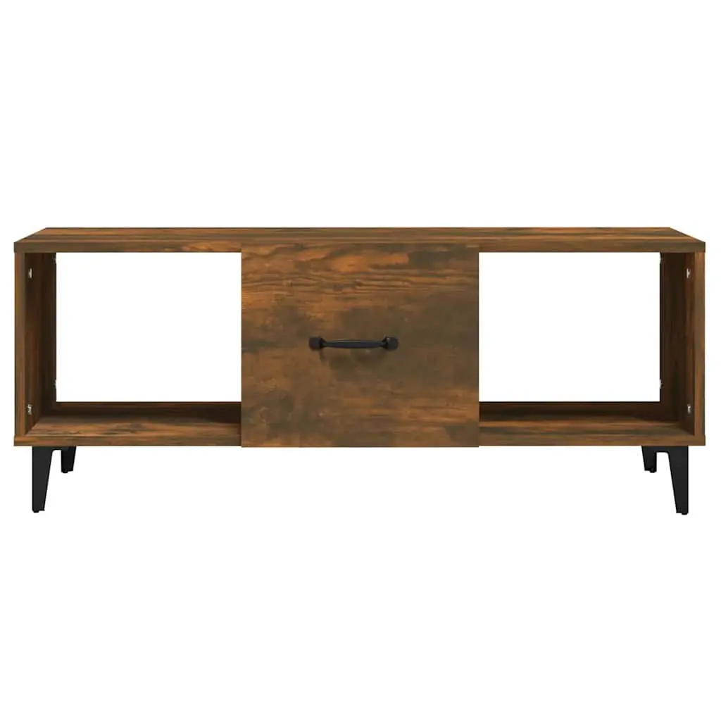 Coffee Table with Storage Compartments Brown Engineered Wood 102L x 50W x 40H cm