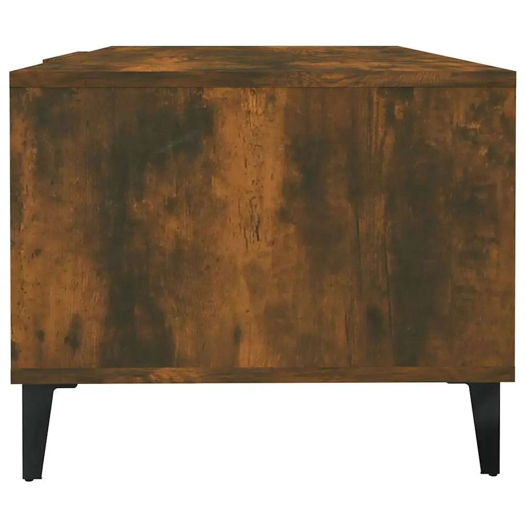 Coffee Table with Storage Compartments Brown Engineered Wood 102L x 50W x 40H cm