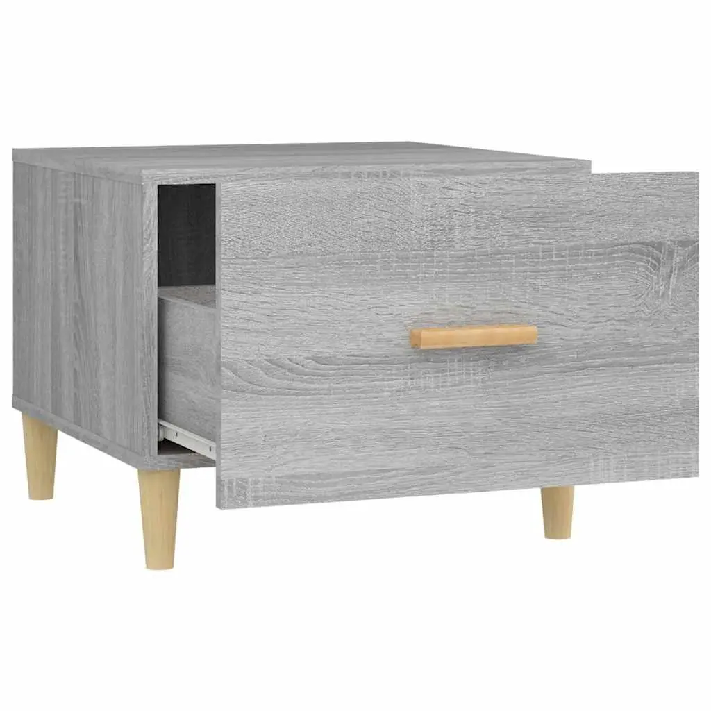 Coffee Tables Set of 2 Grey Sonoma 50x50x40 cm with Storage Drawers
