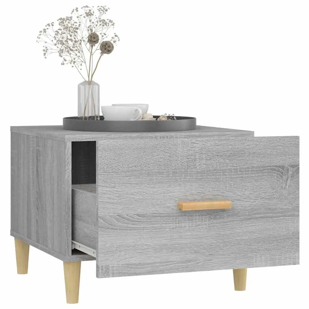 Coffee Tables Set of 2 Grey Sonoma 50x50x40 cm with Storage Drawers