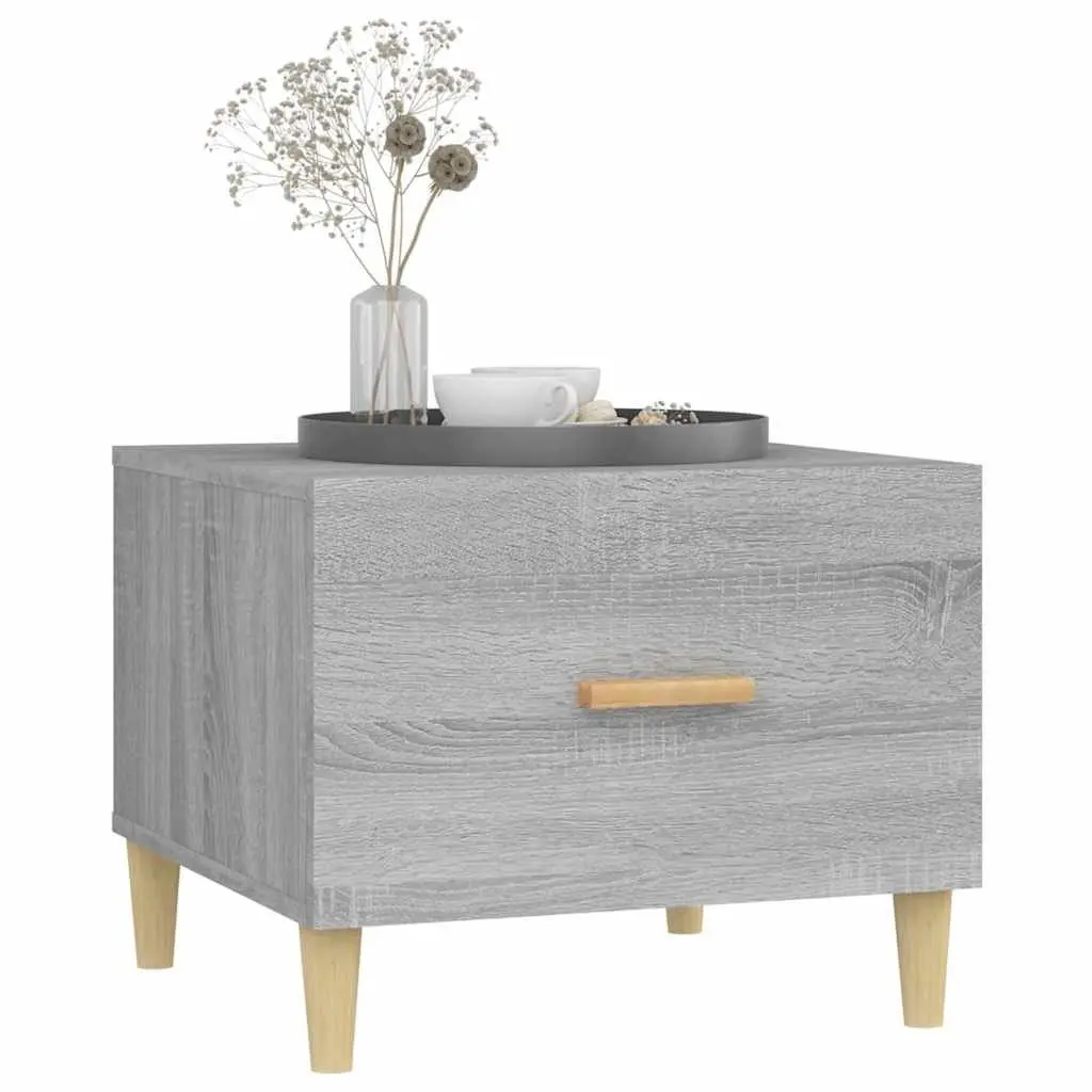 Coffee Tables Set of 2 Grey Sonoma 50x50x40 cm with Storage Drawers