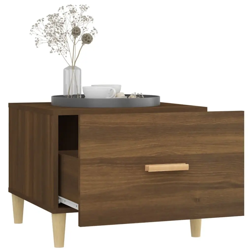 Coffee Tables 2 pcs Brown 50x50x40 cm Engineered Wood Side Tables with Drawers
