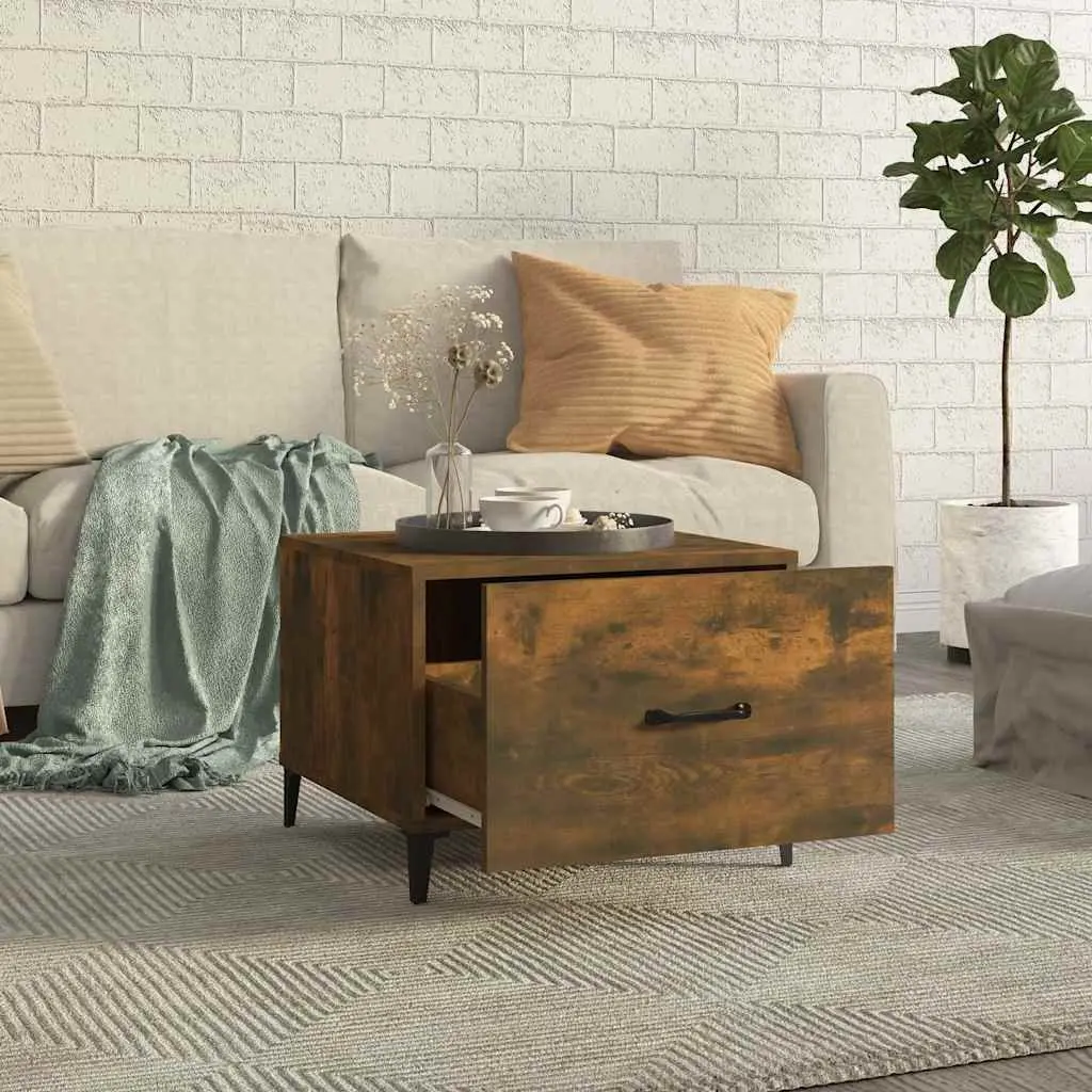 Coffee Tables Set of 2 with Metal Legs Brown Accent Engineered Wood Storage