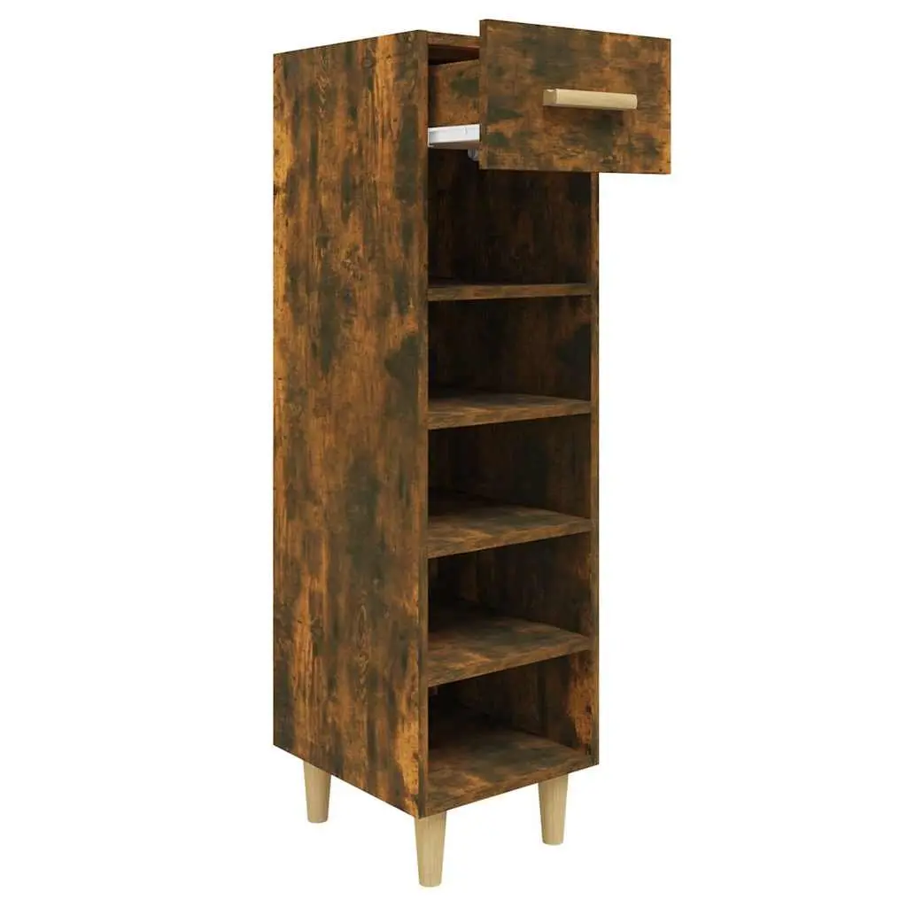 Shoe Cabinet Storage Organiser Brown Engineered Wood Hallway Bedroom Furniture