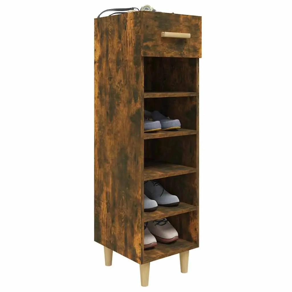 Shoe Cabinet Storage Organiser Brown Engineered Wood Hallway Bedroom Furniture