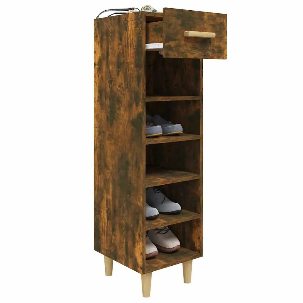 Shoe Cabinet Storage Organiser Brown Engineered Wood Hallway Bedroom Furniture