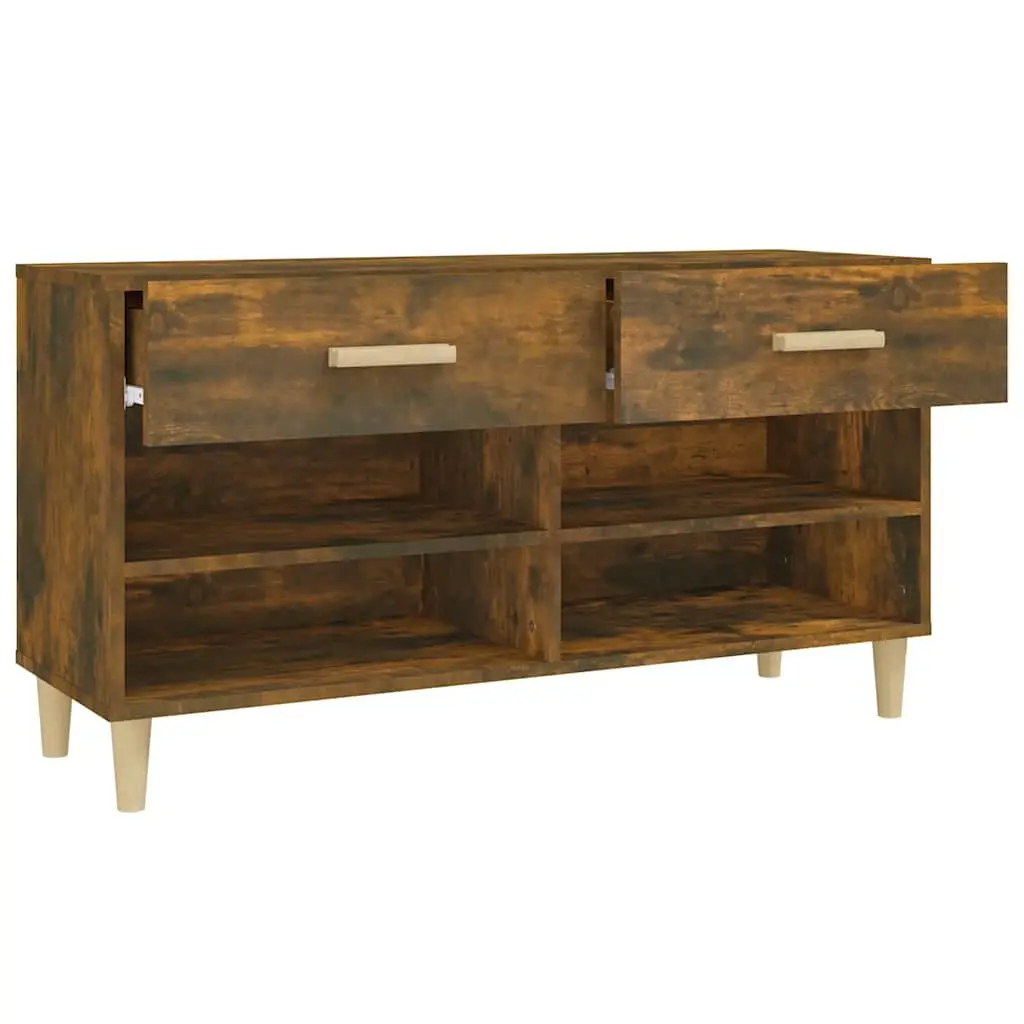 Shoe Cabinet with Drawers and Compartments Brown 102 x 35 x 55 cm Storage Organiser Furniture