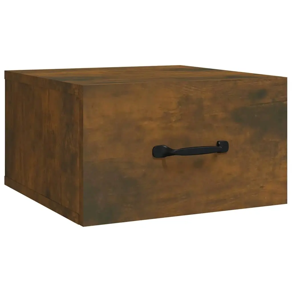 Wall-mounted Bedside Cabinet 2 pcs Brown Floating Storage Bedroom Nightstand
