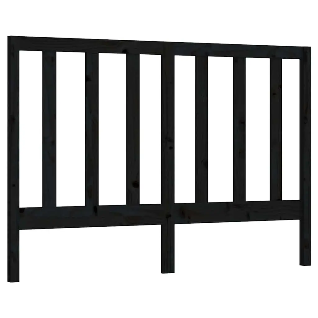 Wooden Bed Headboard Black Solid Pine Wood 141cm