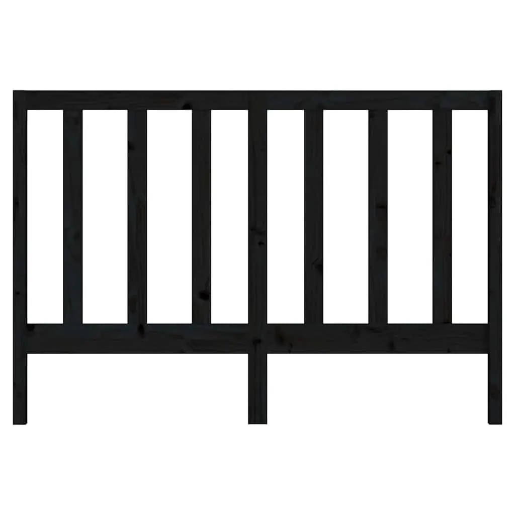 Wooden Bed Headboard Black Solid Pine Wood 141cm