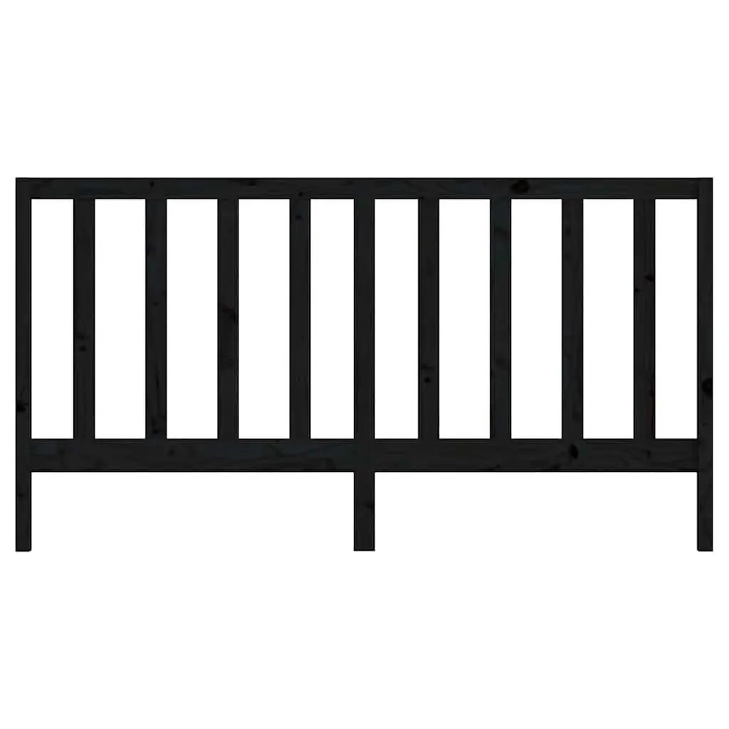 Solid Wood Pine Bed Headboard Black 186cm Rustic Bedroom Furniture Decor