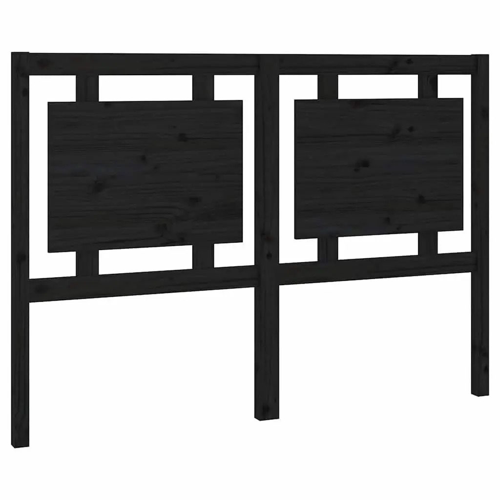 Bed Headboard 140.5 cm Black Solid Pine Wood Rustic Bedroom Furniture Headrest