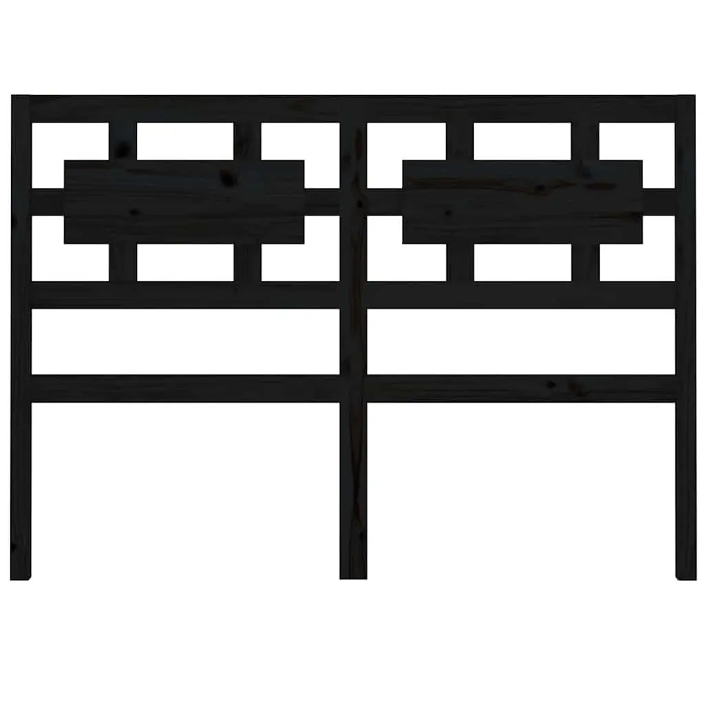 Bed Headboard Black 185.5 cm Solid Wood Pine Wooden Bedroom Furniture Support