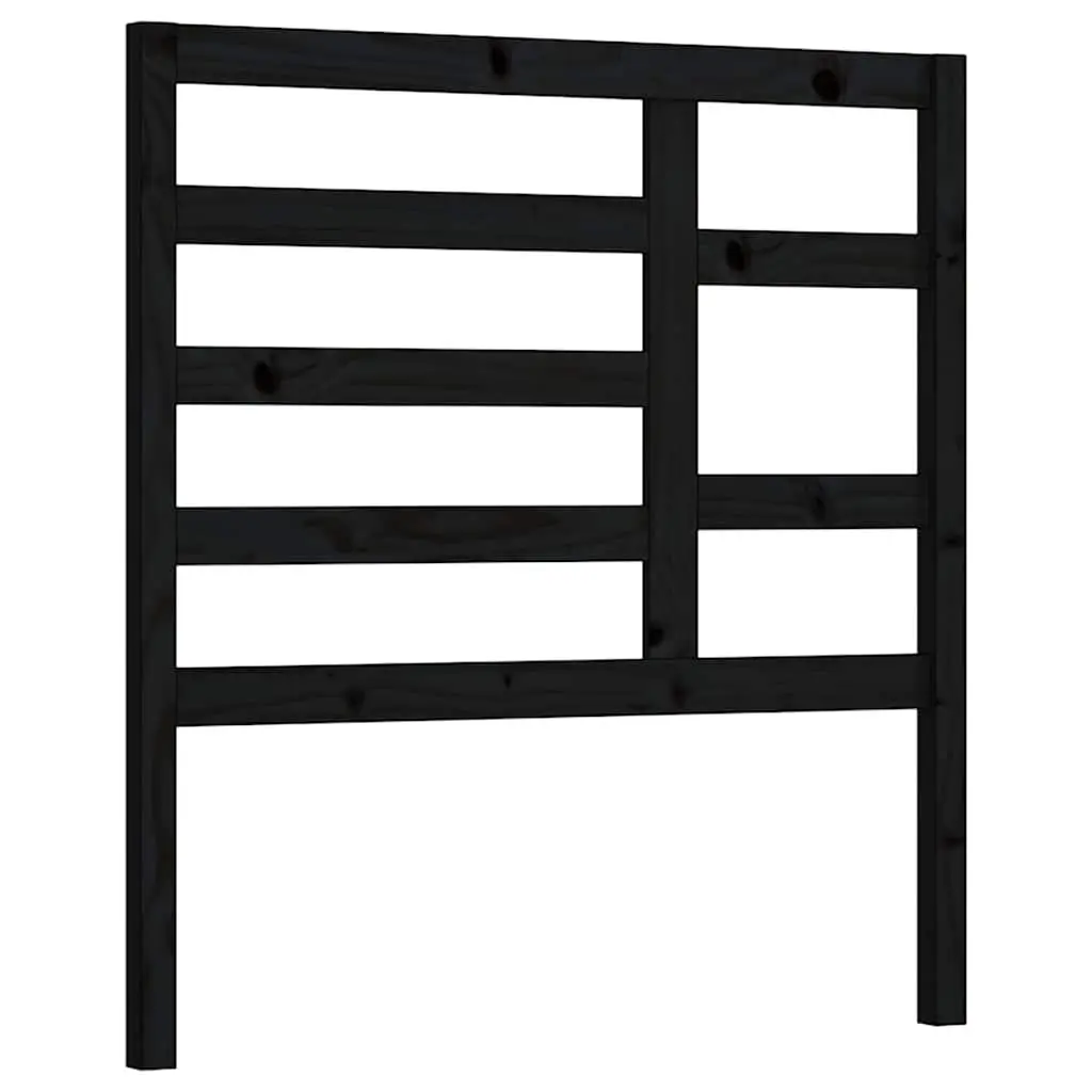 Wooden Bed Headboard Black Solid Pine Wood 96cm