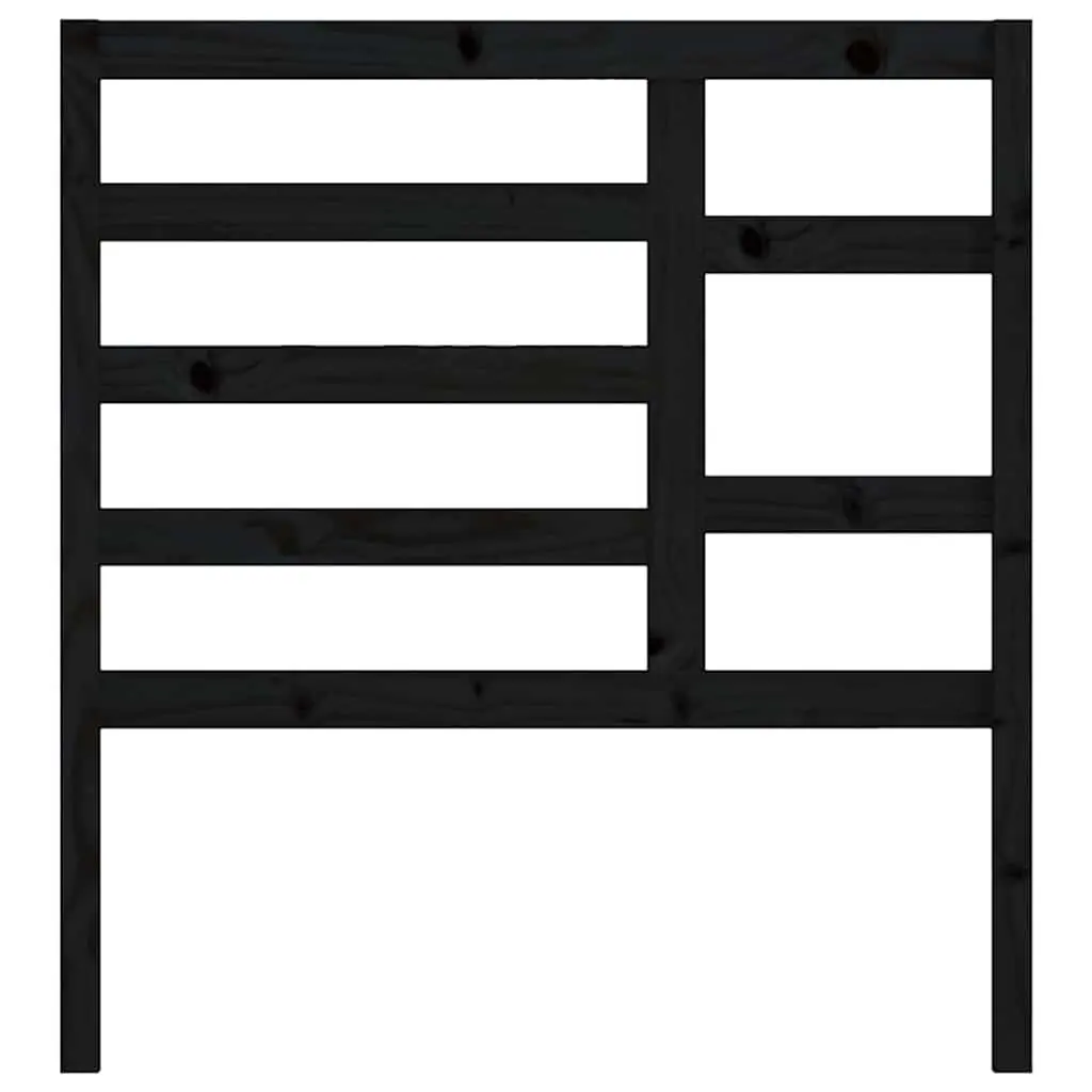 Wooden Bed Headboard Black Solid Pine Wood 96cm