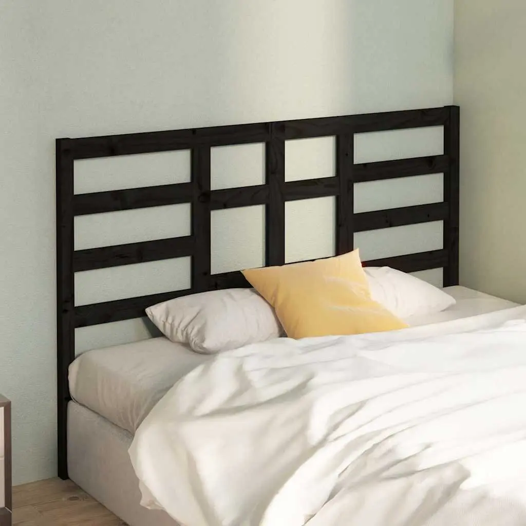Black Solid Wood Bed Headboard