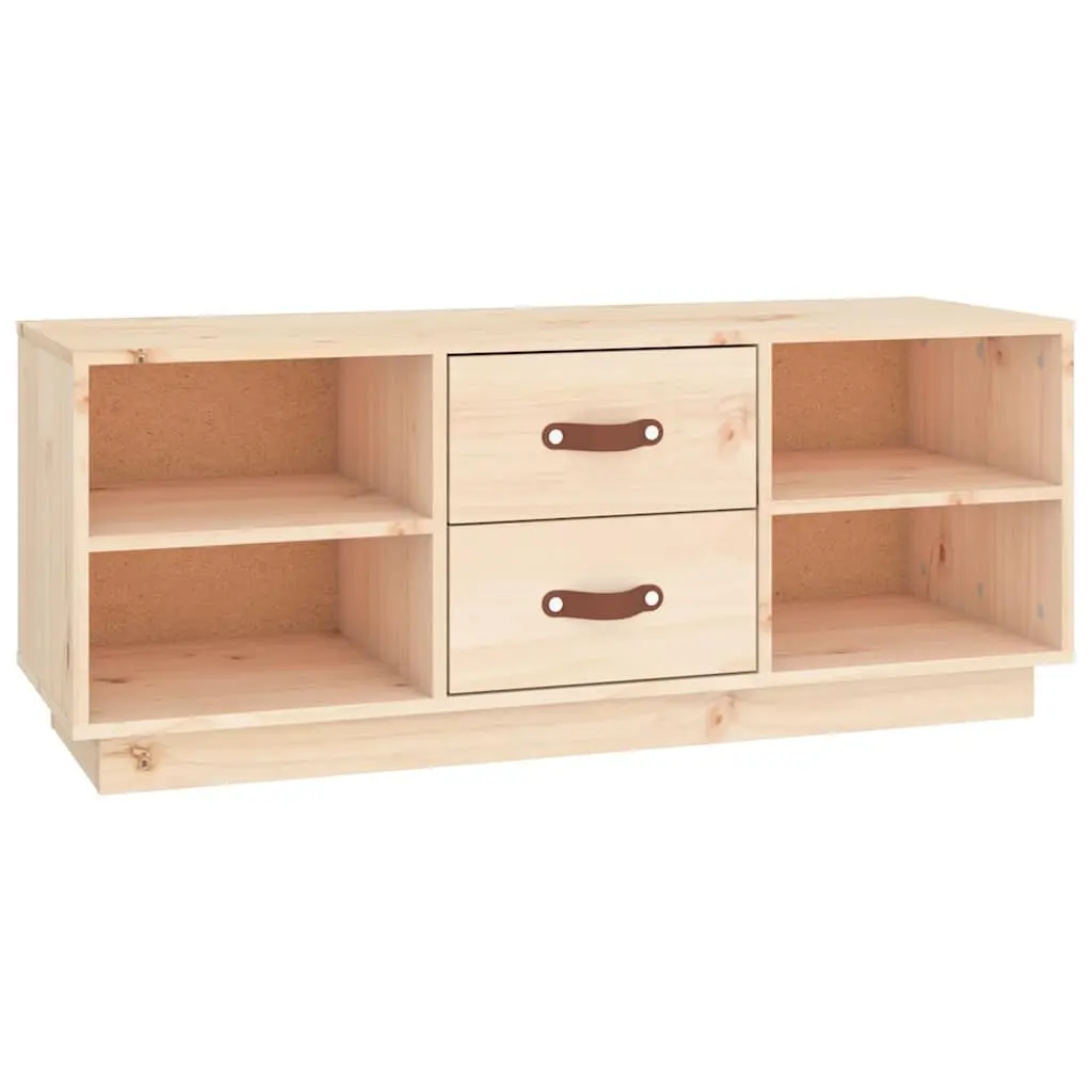 TV Cabinet 100x34x40 cm Solid Pine Wood Media Unit Living Room Storage