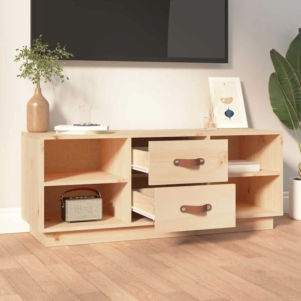 TV Cabinet 100x34x40 cm Solid Pine Wood Media Unit Living Room Storage