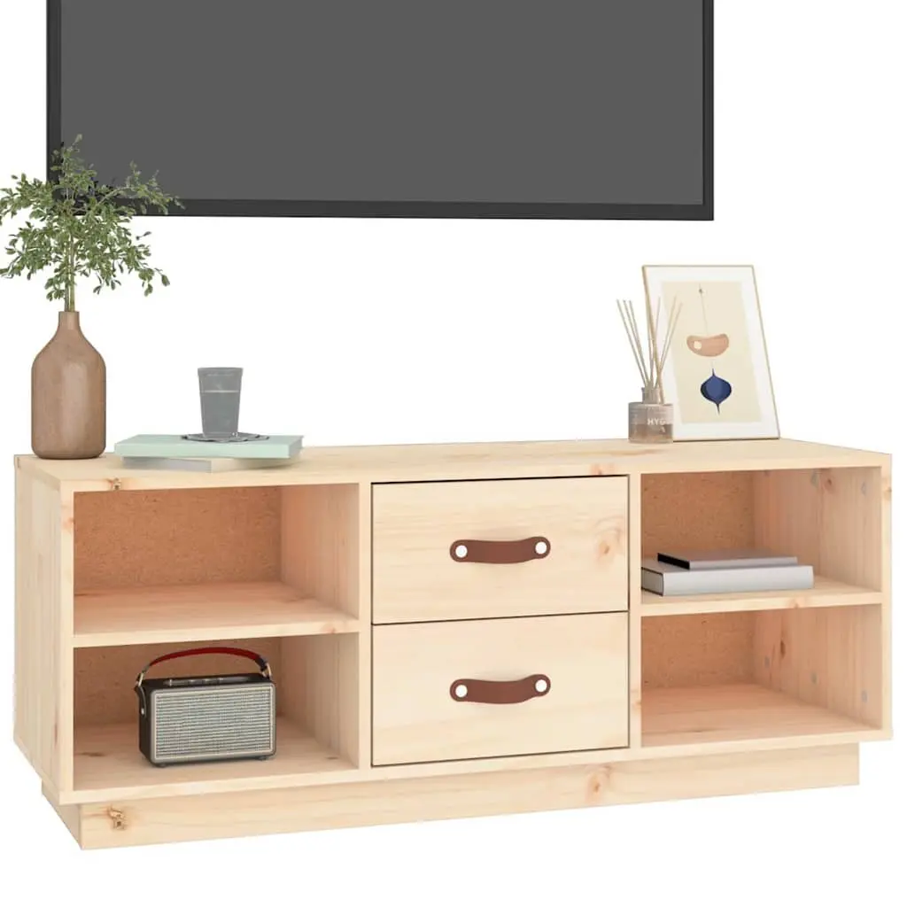 TV Cabinet 100x34x40 cm Solid Pine Wood Media Unit Living Room Storage