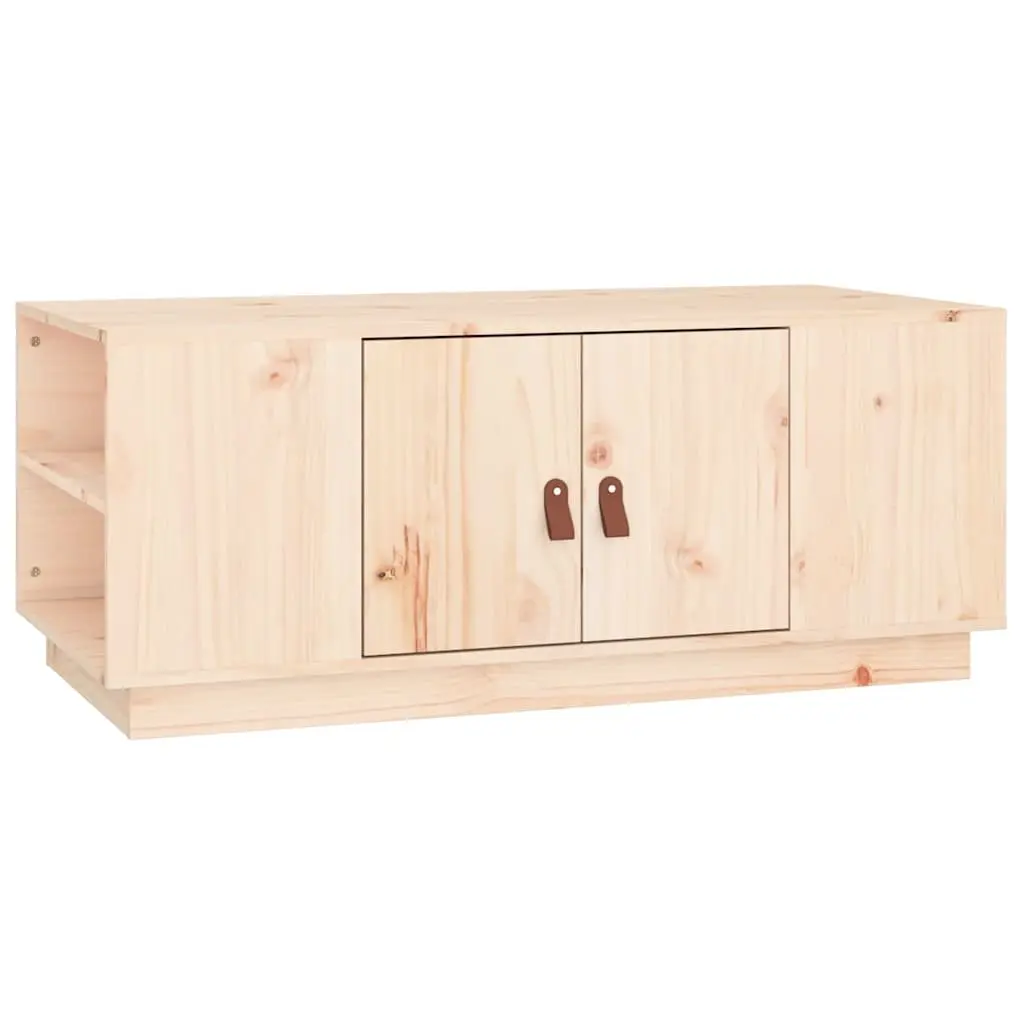 Coffee Table 100x50x41 cm Brown Solid Pine Wood Storage Compartment Shelves