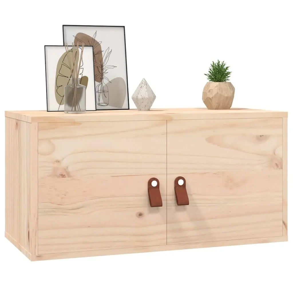 Wall Cabinets 2 pcs 60x30x30 cm Solid Pine Wood Storage Shelves Brown