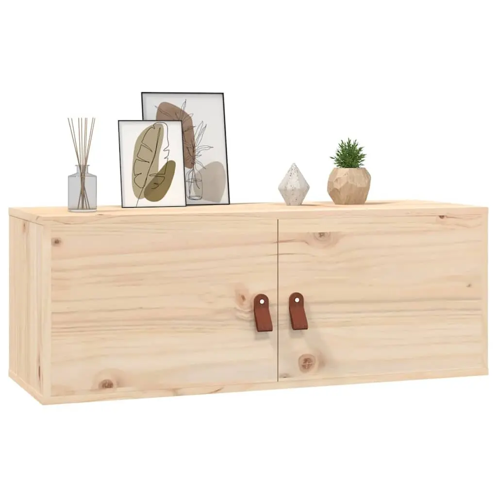Wall Cabinet 80x30x30 cm Brown Solid Pine Wood Storage Hanging Shelf Organizer