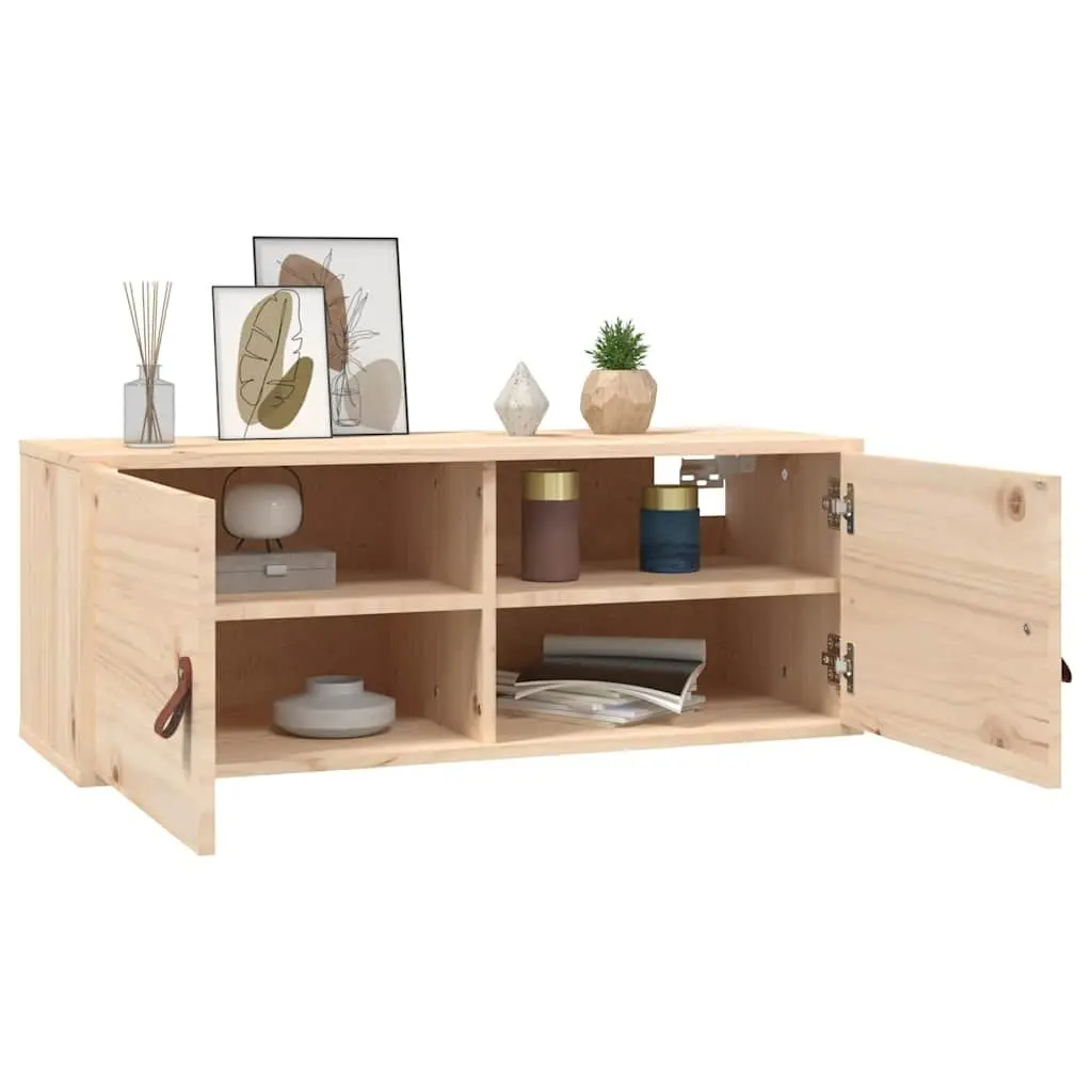 Wall Cabinet 80x30x30 cm Brown Solid Pine Wood Storage Hanging Shelf Organizer