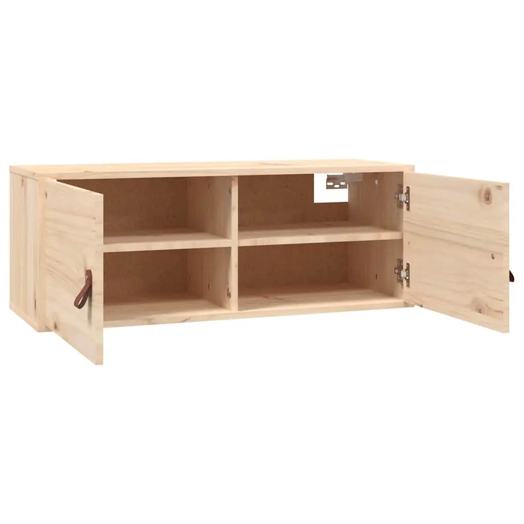 Wall Cabinet 80x30x30 cm Brown Solid Pine Wood Storage Hanging Shelf Organizer