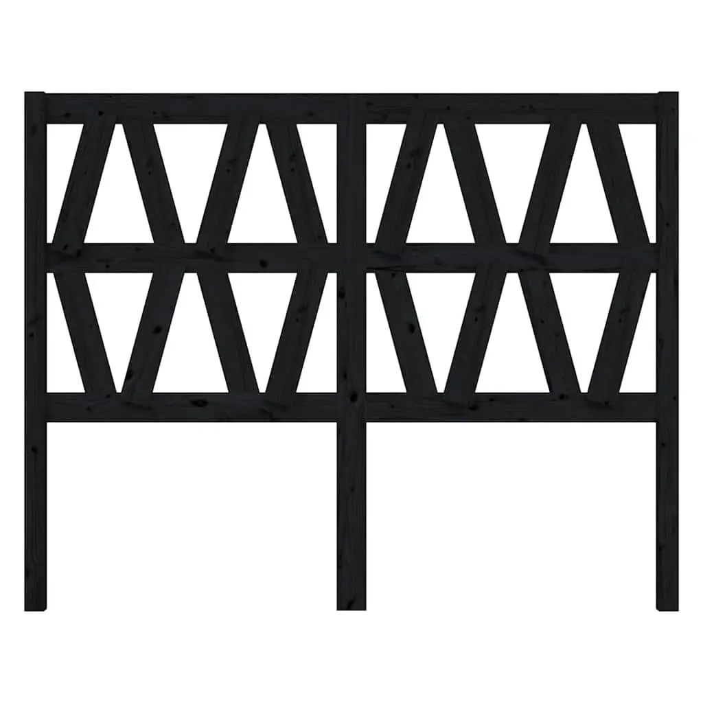 Bed Headboard Black 156cm Solid Pine Wood Slatted Design Bedroom Furniture
