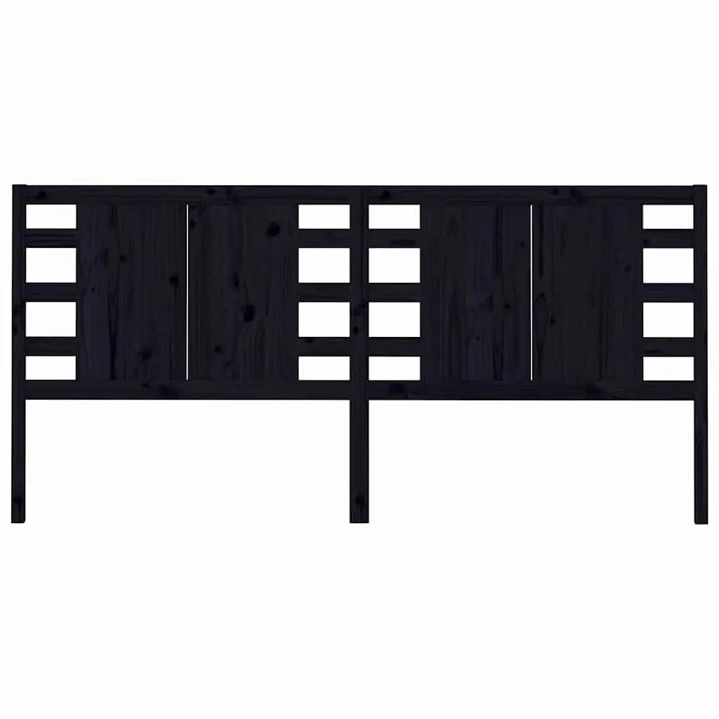 Headboard Black Solid Wood Pine 141 cm Bed Frame Bedroom Furniture