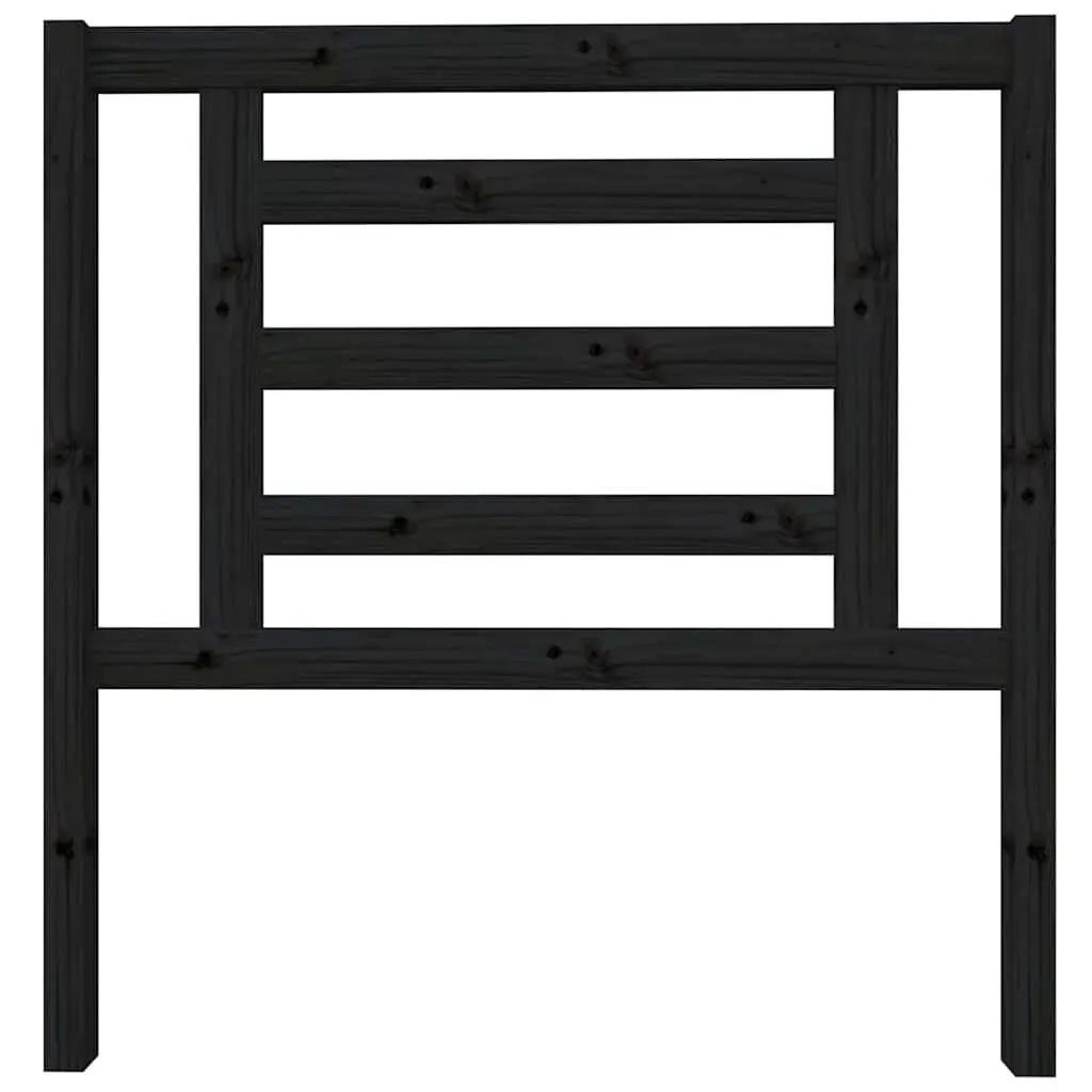 Bed Headboard Black 96 cm Solid Wood Pine Slatted Modern Bedroom Furniture